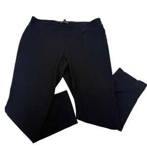 EILEEN FISHER Viscose Knit Black Ankle Pant Size M Pull On Straight Leg Stretch